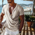Summer Men's Vacation Tulum V-neck Plain T-shirt