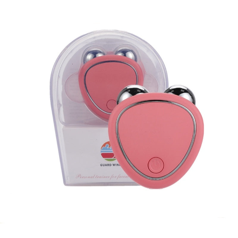 Portable Facial Micro-Current Beauty Instrument with Double Roller Massager