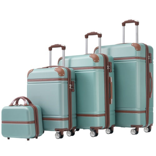 Hard Shell Luggage Sets – 4 Pieces (20" + 24" + 28" + Cosmetic Case) Spinner Suitcase with TSA Lock