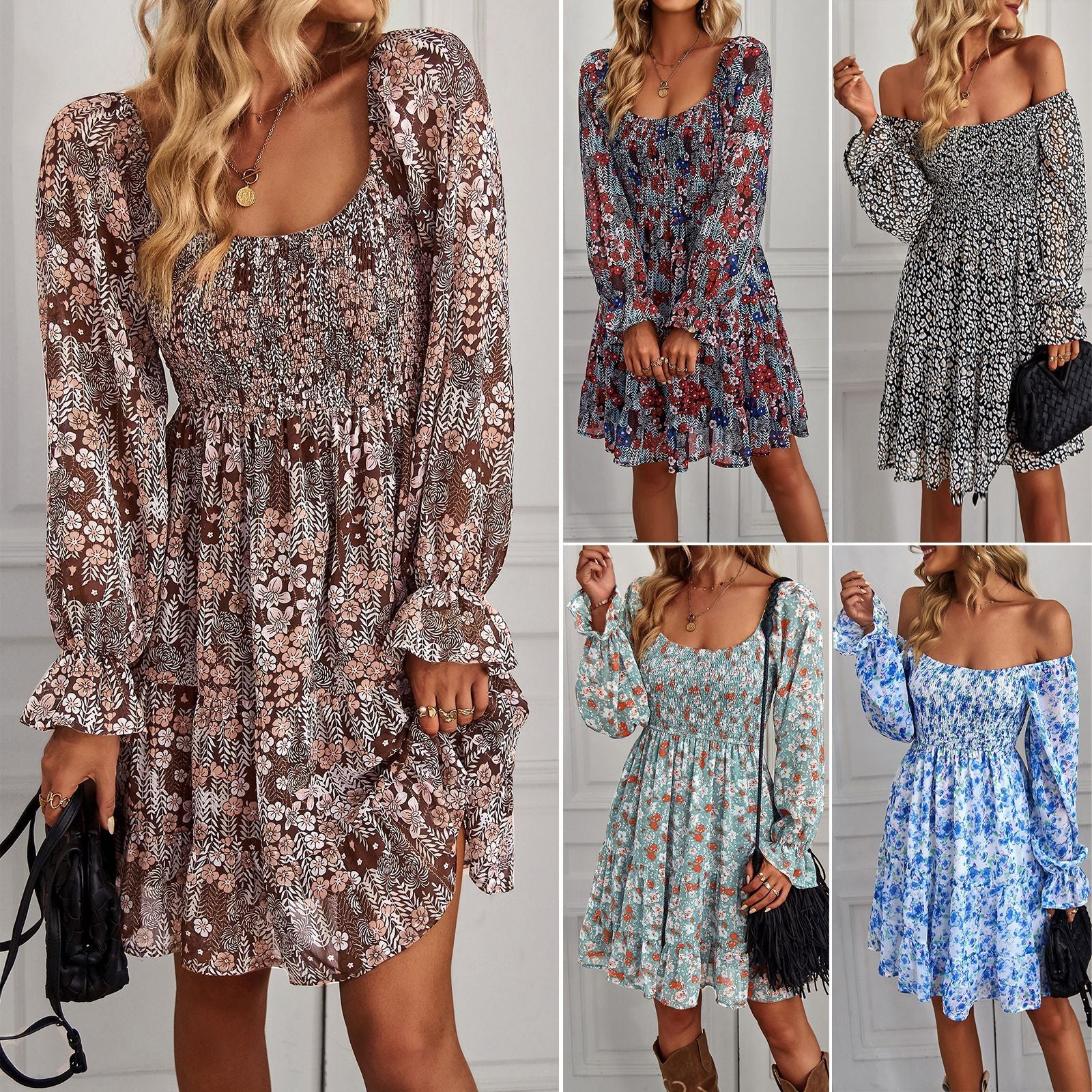 Spring & Summer Women's Bohemian Print Dress – Elegant & Stylish