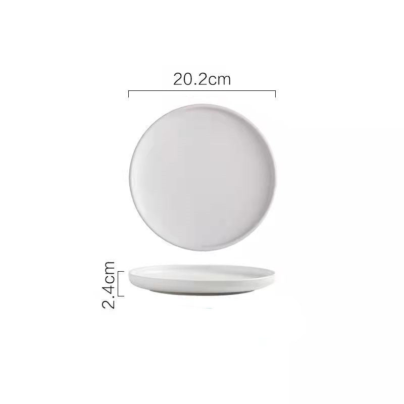 Nordic-Style Porcelain Tableware – Minimalist Solid Color Plates