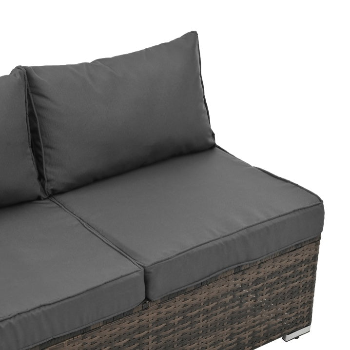 4-Piece PE Wicker Outdoor Patio Furniture Set with Tempered Glass & Coffee Table