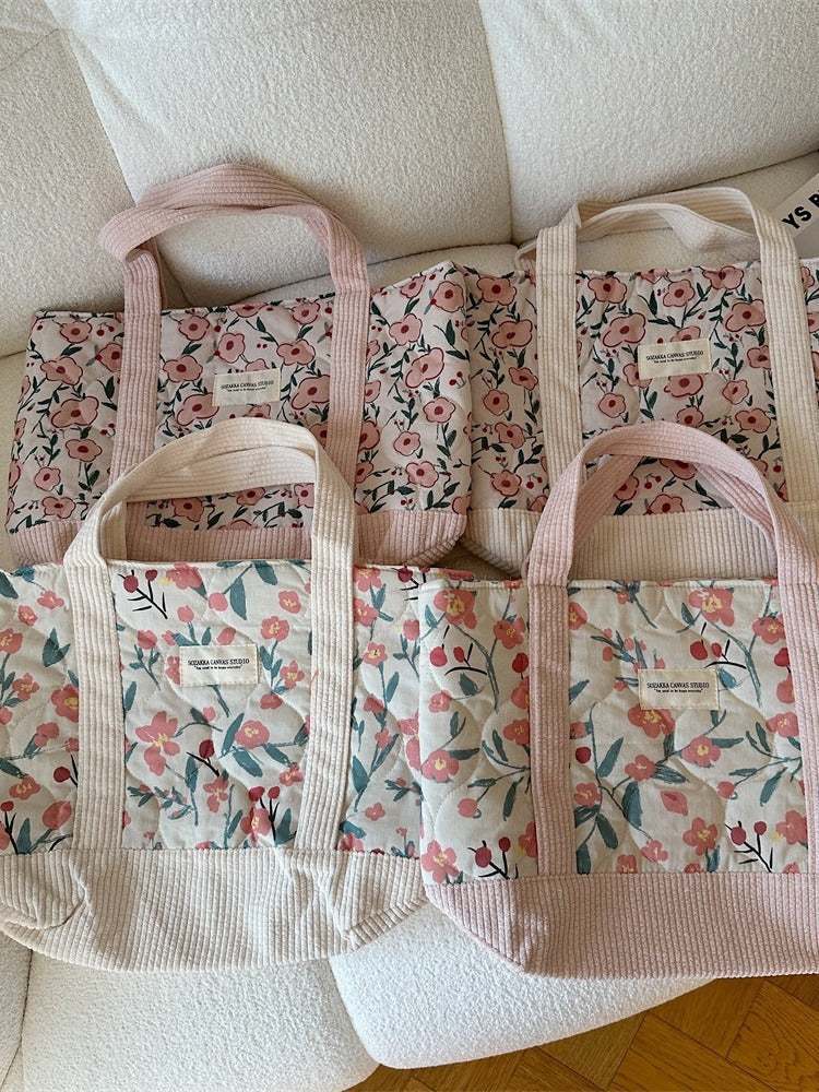 Quilted Patchwork Retro Flower Handbag Commuter
