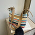 Fashion Color Contrast Woven Shoulder Bag