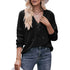 Women's Hooded V-Neck Drawstring Pullover Sweatshirt