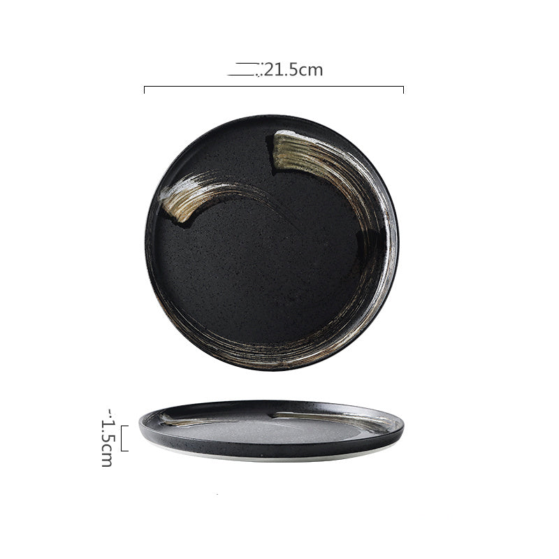 Ceramic Tableware Steak &amp; Dinner Plate – Hand-Painted Japanese Style