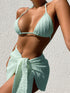 3-Piece Halter Neck Swimsuit Set – Sexy Backless Bikini with Mesh Skirt
