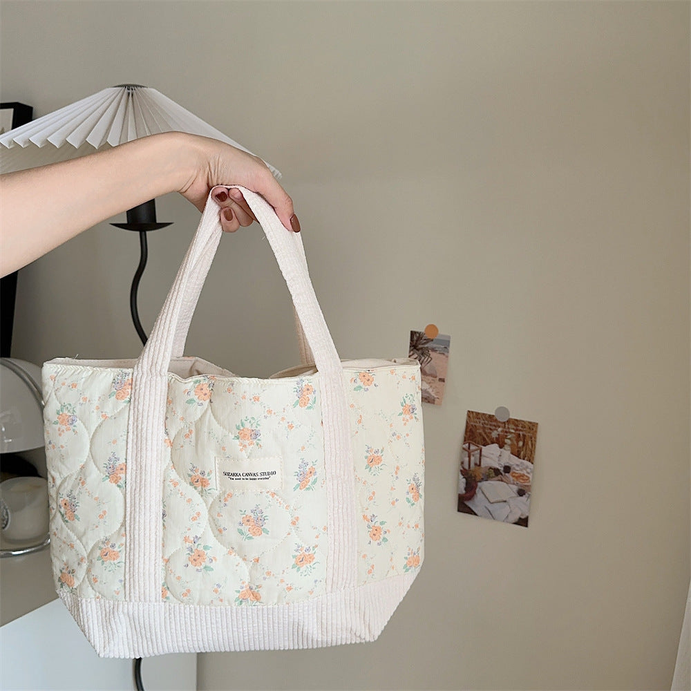 Quilted Patchwork Retro Flower Handbag Commuter