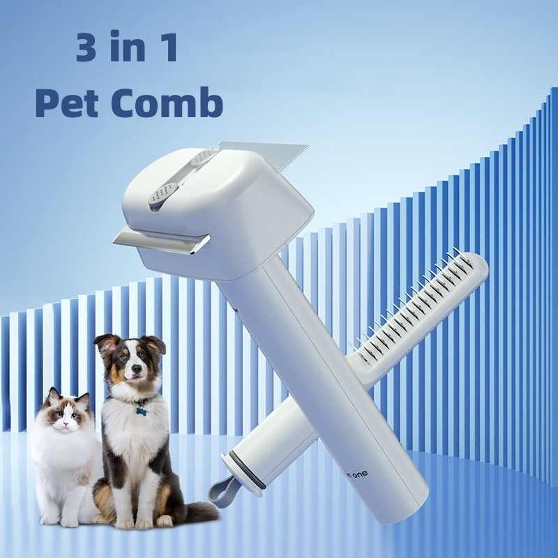 3-in-1 Pet Hair Unknotting Comb – Grooming Brush for Cats & Dogs