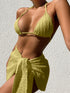 3-Piece Halter Neck Swimsuit Set – Sexy Backless Bikini with Mesh Skirt