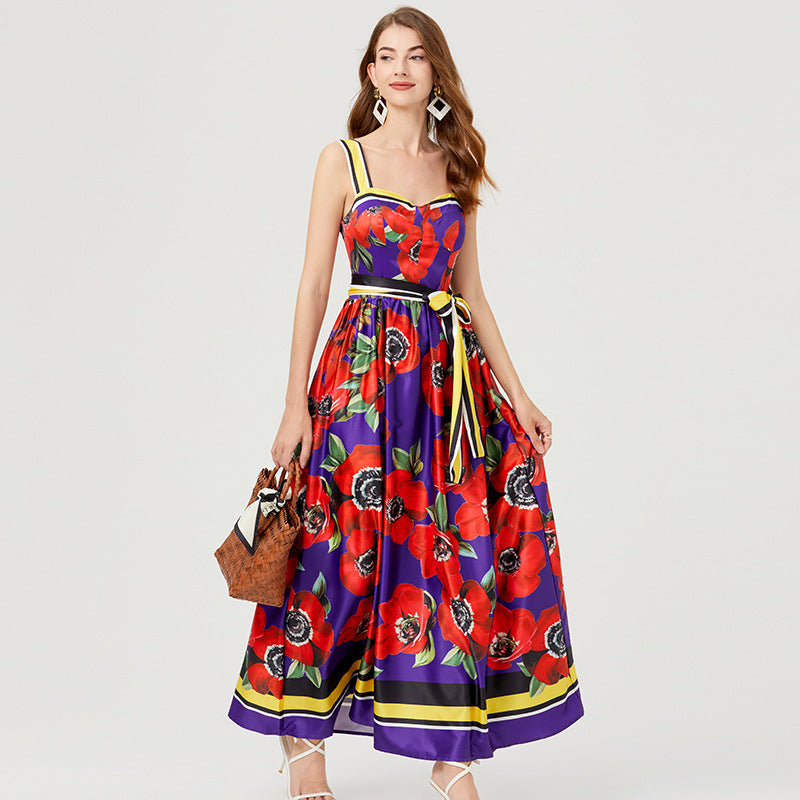 Spring and Summer Slim Fit Flounced Skirt Dress