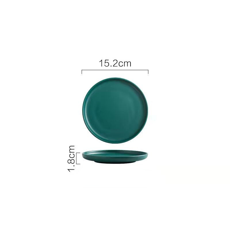 Nordic-Style Porcelain Tableware – Minimalist Solid Color Plates
