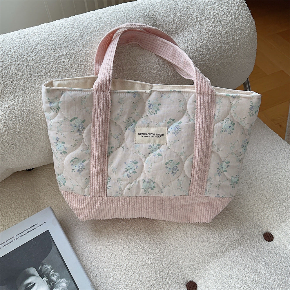 Quilted Patchwork Retro Flower Handbag Commuter