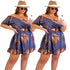 Digital Printed Spring Summer Dress with Lace Skirt